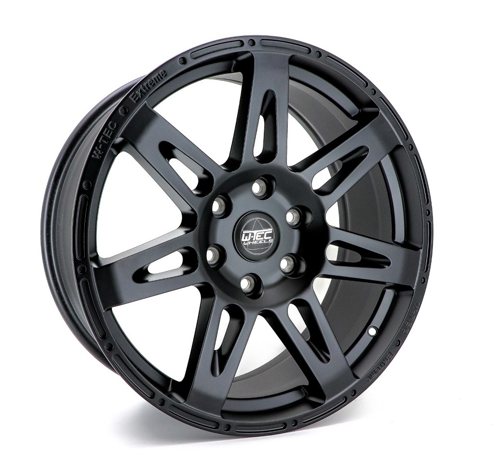 1x complete wheel W-TEC Extreme Black Edition 20" + 255/55 (110-H) General Grabber AT3 suitable for Ford Ranger (2012-2018)