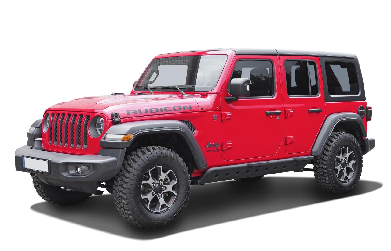 Schwarz matt strukturierte Rock Rails passend für Jeep Wrangler JL 4-Türer (2018-)