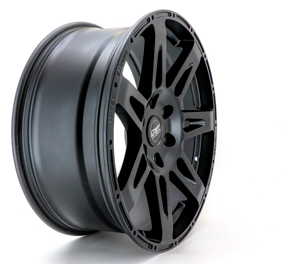 1x complete wheel W-TEC Extreme Black Edition 20" + 285/50 (116-H) General Grabber AT3 suitable for Ford Ranger (2012-2018)