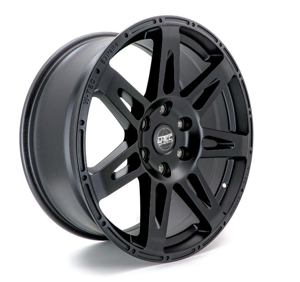 1x complete wheel W-TEC Extreme Black Edition 20" + 255/55 (110-H) General Grabber AT3 suitable for Ford Ranger (2012-2018)