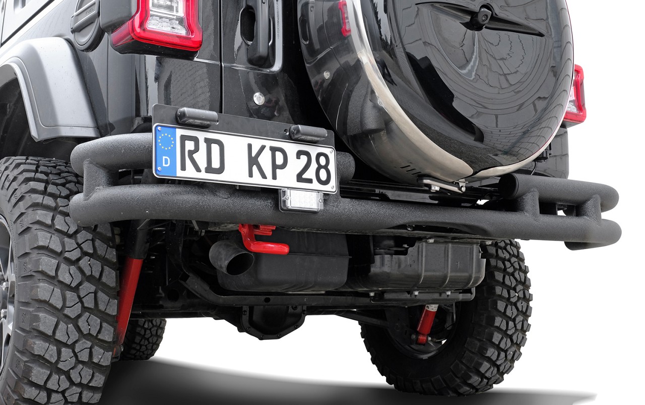 Doppelrohrheckstoßstange Stahl schwarz passend für Jeep Wrangler JL (2018-)