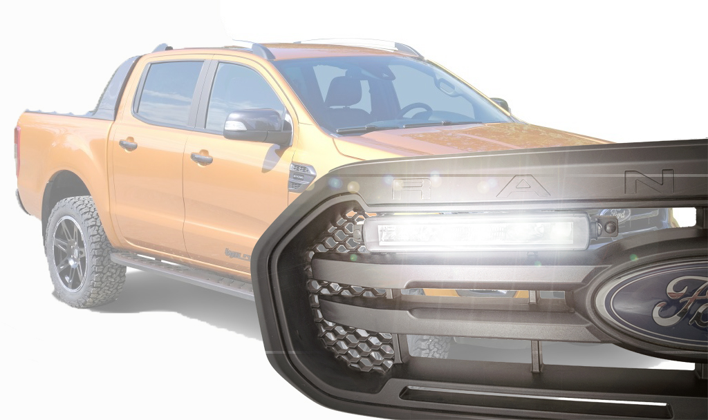 Euralight grille kit suitable for Ford Ranger (19-22) incl. 2x LED spotlights 10" Black Penta