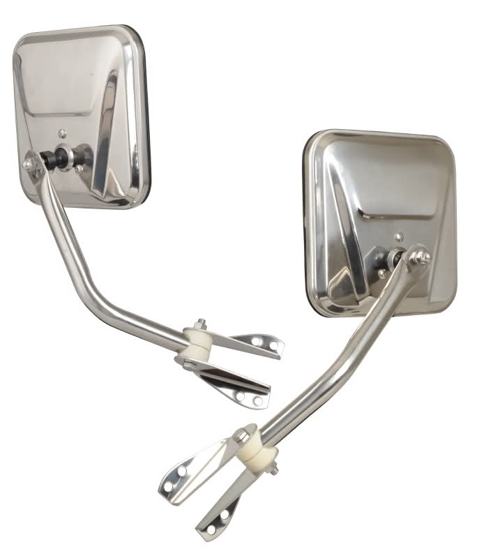 Mirror Set Stainless Steel fits Jeep Wrangler YJ (1987-1995)