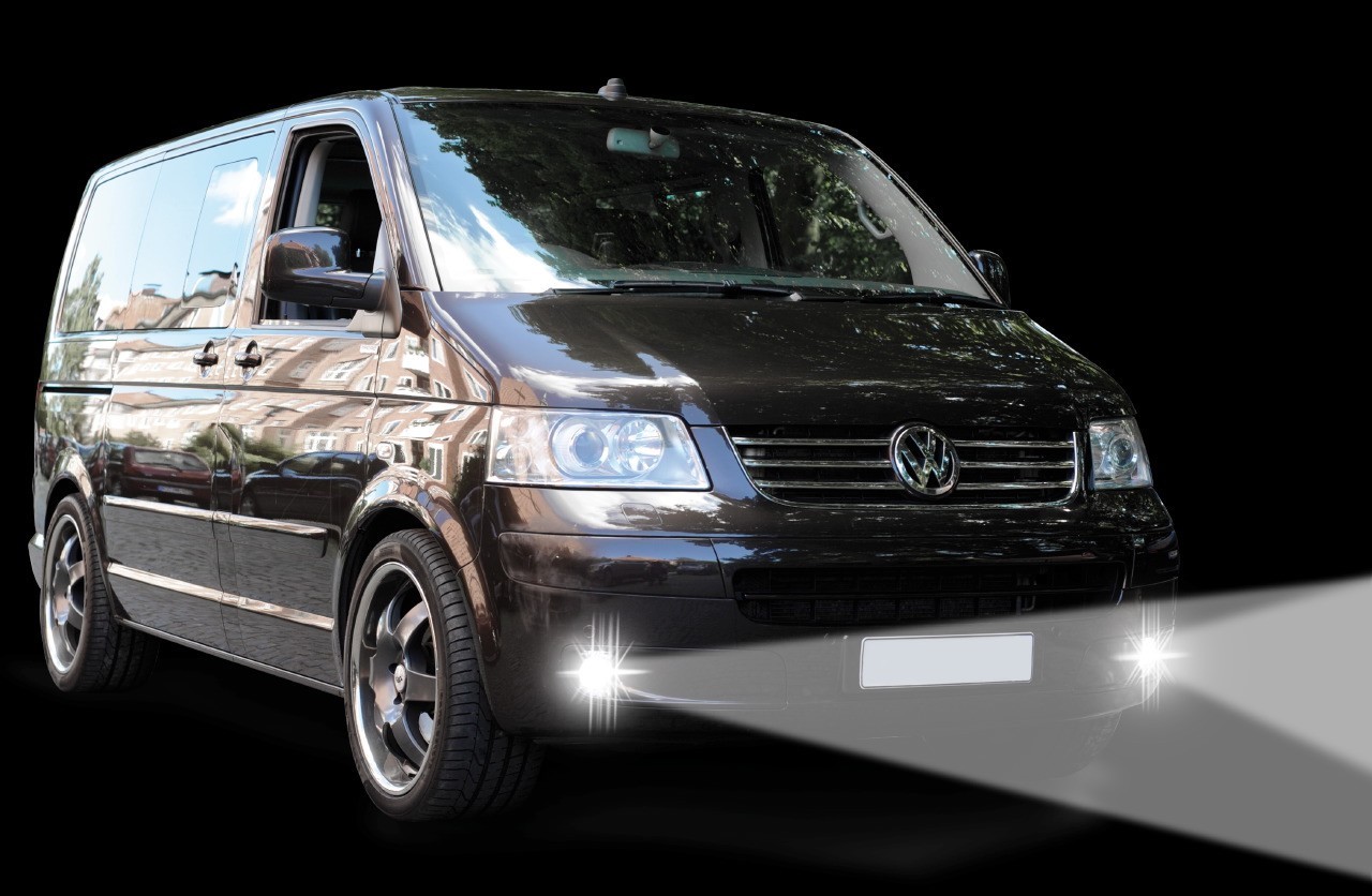 LED Tagfahrlichter passend für VW T5 (2003-2009) wahlweise mit oder ohne Dimmfunktion