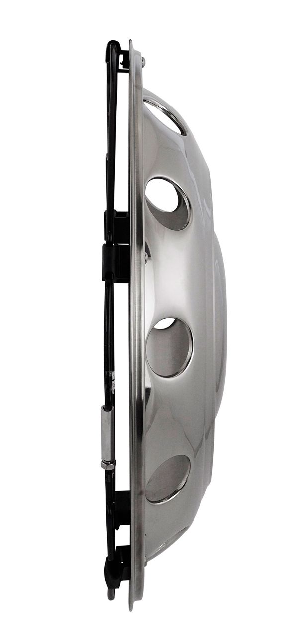 Stainless steel wheel trim - dished - 1 piece - 22,5 inch - fits steel rims