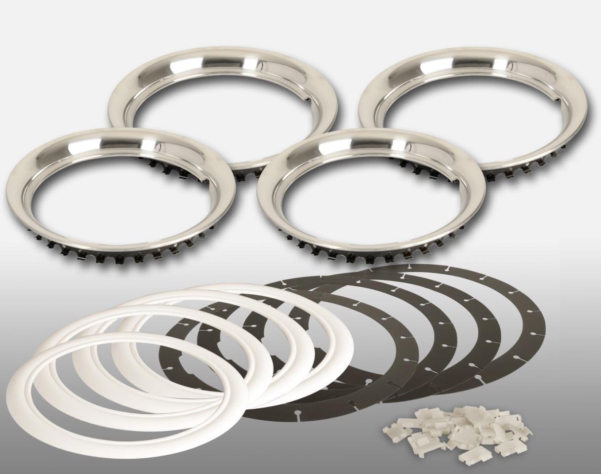 Stainless Rim Rings Stainless steel beauty rings + whitewall rings 14-16 inch
