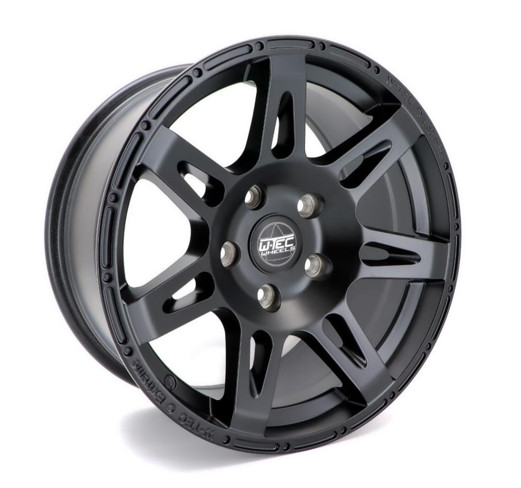 1x complete wheel  W-TEC Extreme Black Edition 17" + 285/70 (121-S) BF Goodrich All Terrain suitable for Jeep Wrangler JK (2007-2018)