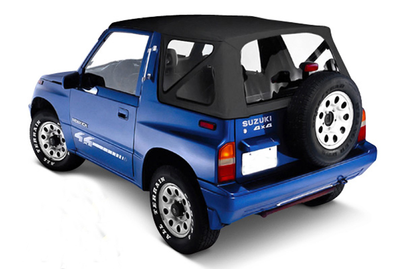 Ersatzverdeck schwarz passend für Suzuki Vitara (1988-1994) mit Hakenbefestigung vorne