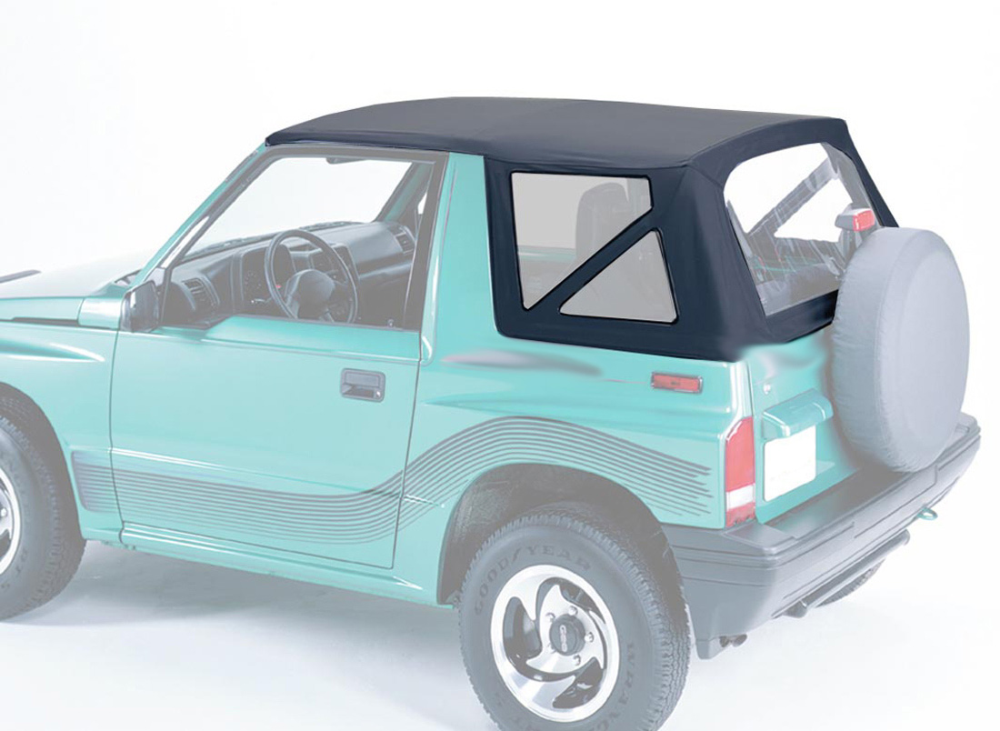 Ersatzverdeck schwarz passend für Suzuki Vitara (1988-2004) mit Hakenbefestigung vorne