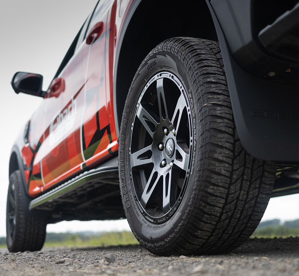 1x complete wheel W-TEC Extreme Black Edition 20" + 265/50 (111-H) General Grabber AT3 suitable for Ford Ranger (2012-2018)