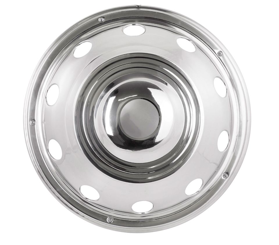 Stainless steel wheel trim - dished - 1 piece - 22,5 inch - fits steel rims