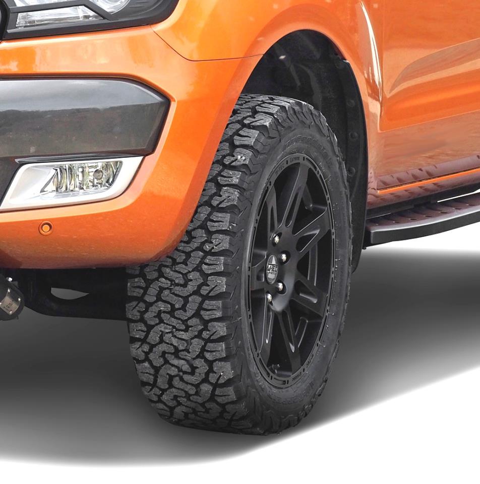 1x complete wheel W-TEC Extreme Black Edition 20" + 285/50 (112-H) Yokohama Geolander AT suitable for Ford Ranger (2012-2018)