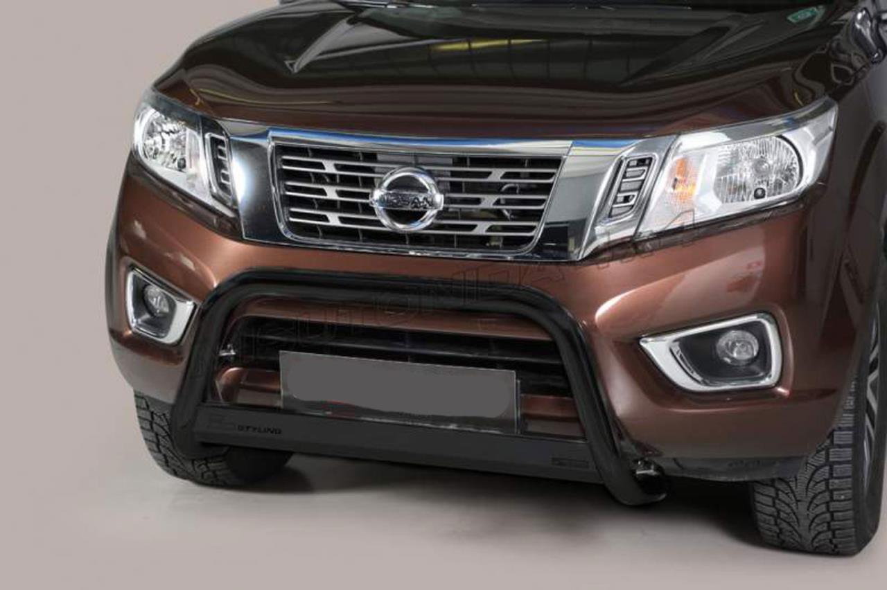 Schwarzer Frontschutzbügel Ø 63 mm passend für Nissan Navara D231 NP300 (2015-2021)