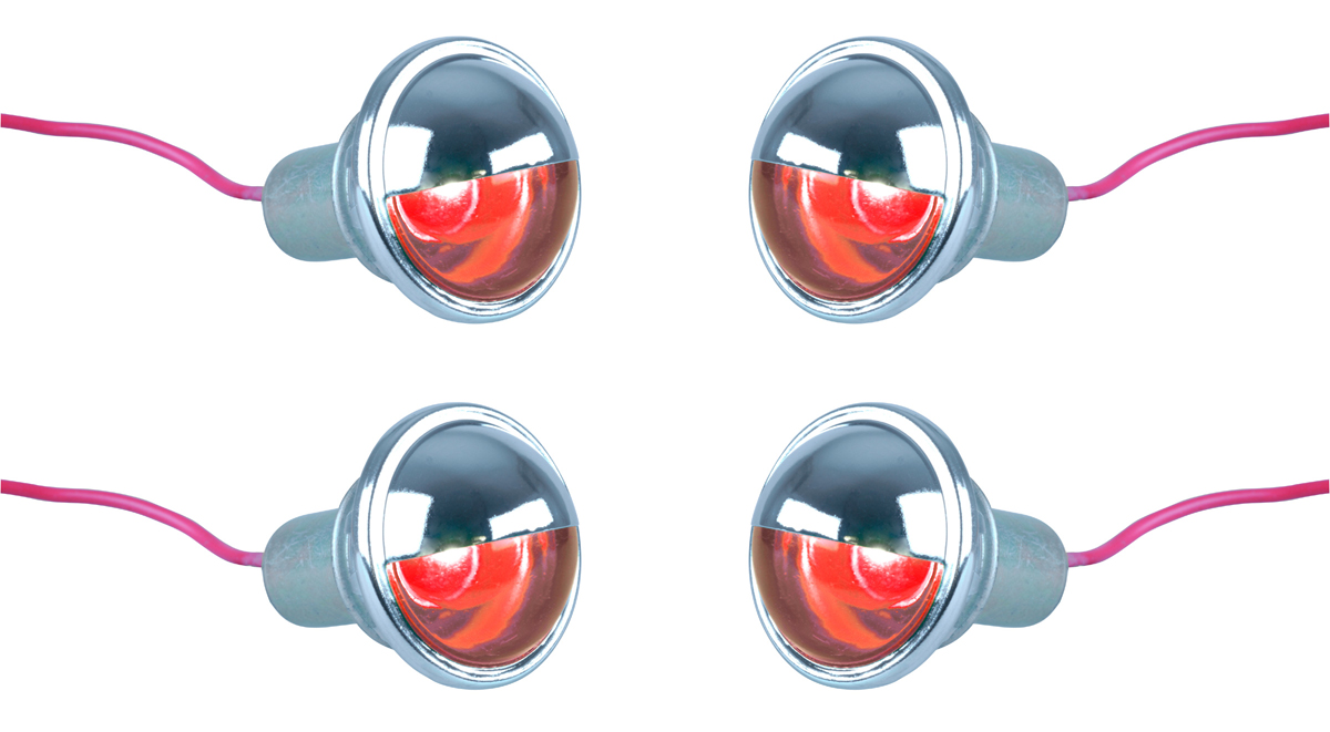 4x Einbauleuchte Innenraumleuchte 12 Volt - rot - ideal für LKW, Wohnmobil & Transporter