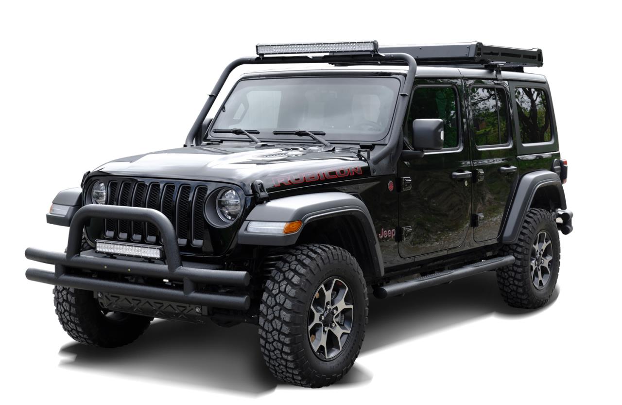 Schwarze Schwellerrohre Ø 100mm passend für Jeep Wrangler JL 4-Türer (2018-)