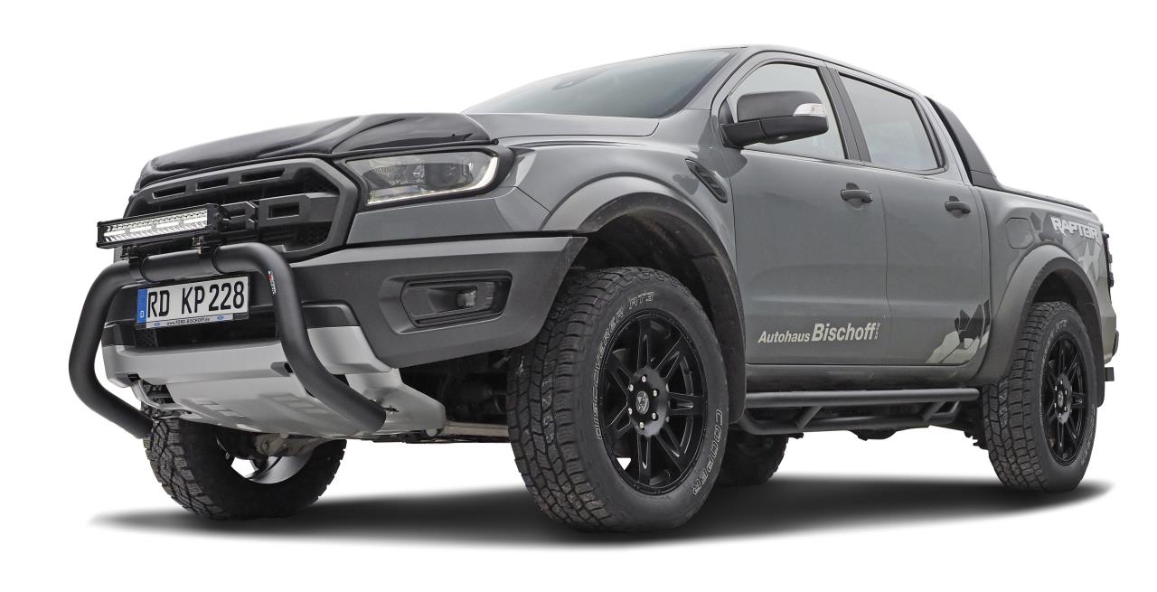 Schwarz matte Rock Rails passend für Ford Ranger (2012-2022) & Ranger Raptor (2019-2022) Doppelkabine