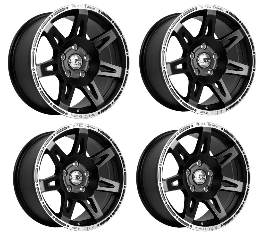 4x Alufelge W-TEC Extreme 8,5x20 ET+35 schwarz-silber passend für Jeep Wrangler JL (2018-)