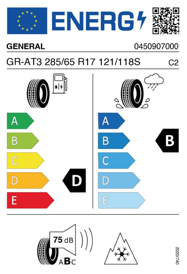 1x complete wheel W-TEC All Terrain 17" + 285/65 (121-S) General Grabber AT3 suitable for Ford Ranger (2012-2018)