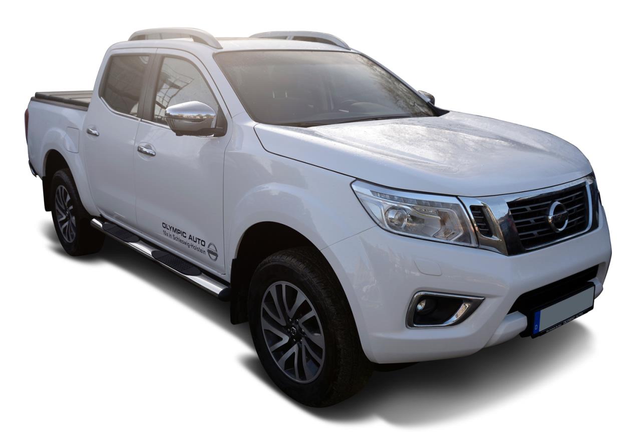 Edelstahl Schwellerrohre Ø 100mm passend für Nissan Navara D231 NP300 Doppelkabine (2015-2021)