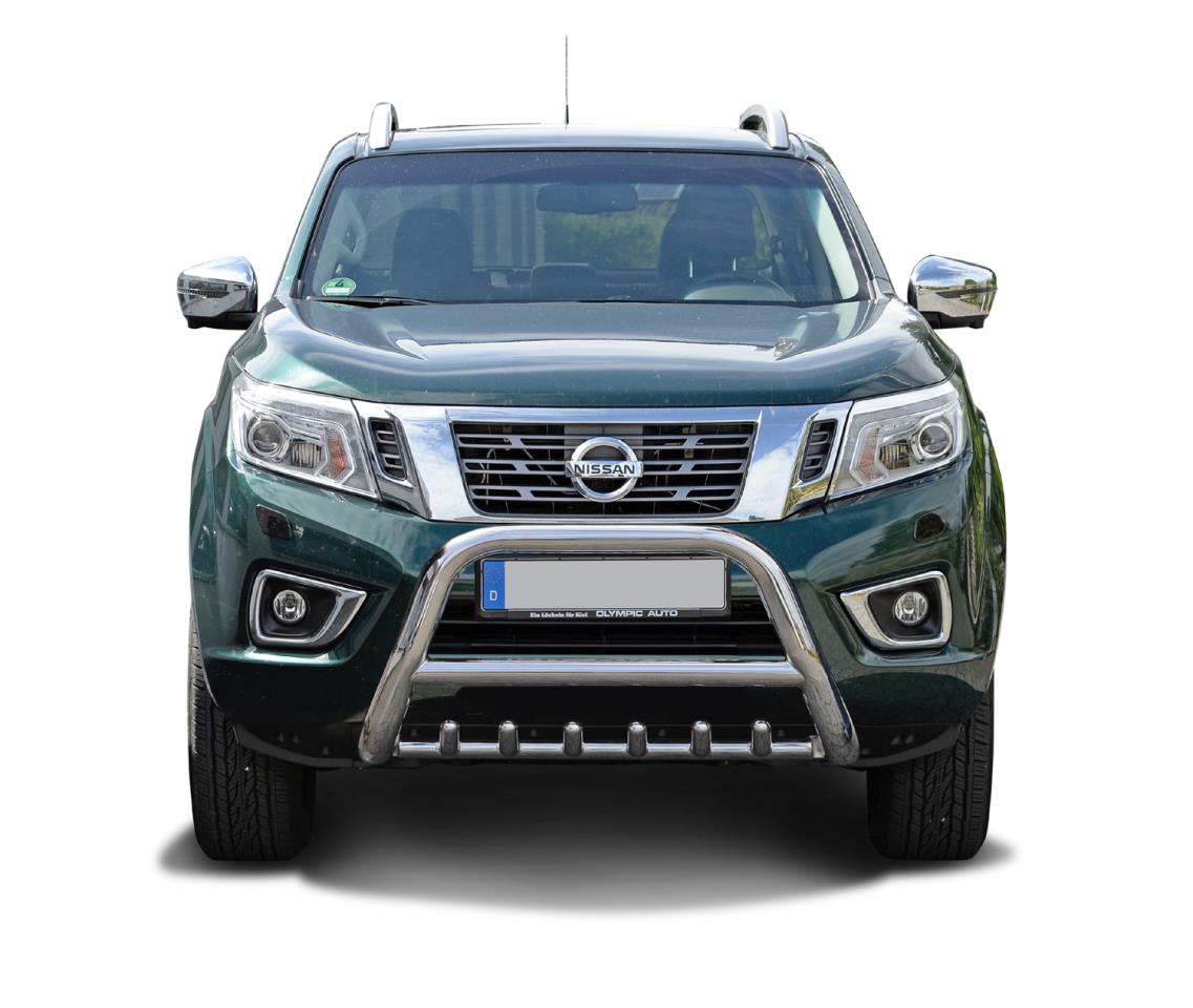 Edelstahl Frontschutzbügel mit Unterfahrschutz passend für Nissan Navara D231 NP300 (2015-2021)