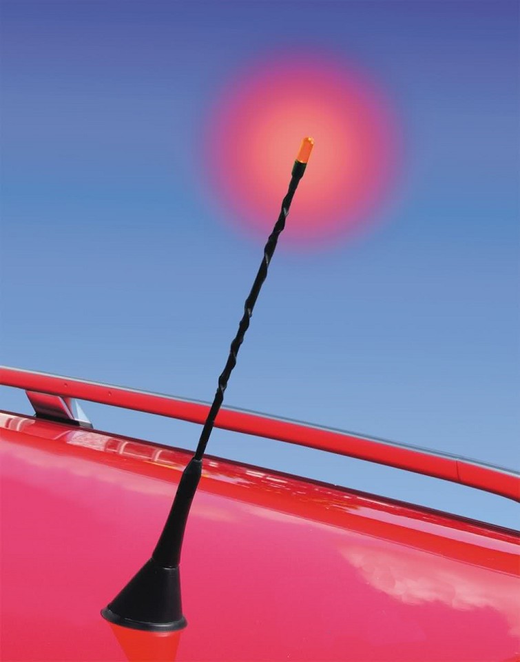 Beleuchtete LED Antenne mit Antennenverstärker für PKW, Motorräder etc.