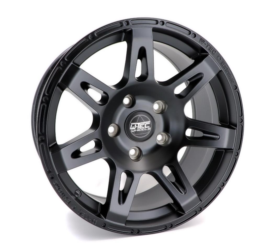 1x complete wheel  W-TEC Extreme Black Edition 17" + 285/70 (121-S) BF Goodrich All Terrain suitable for Jeep Wrangler JK (2007-2018)