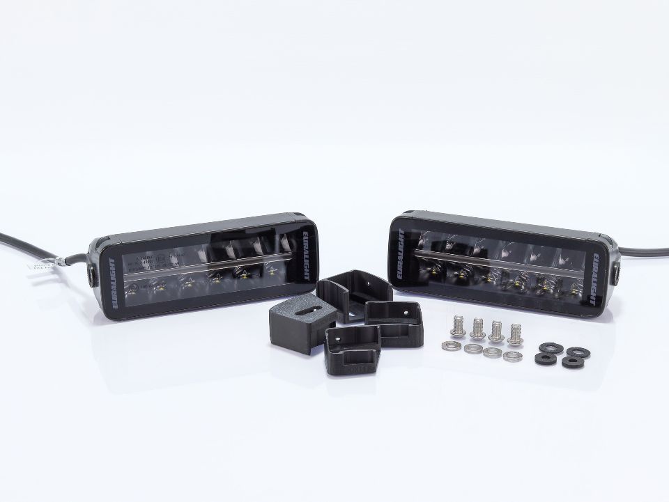 Euralight grille kit suitable for Peugeot Boxer (2014-2023) incl. 2x LED driving lights 8” Black Penta