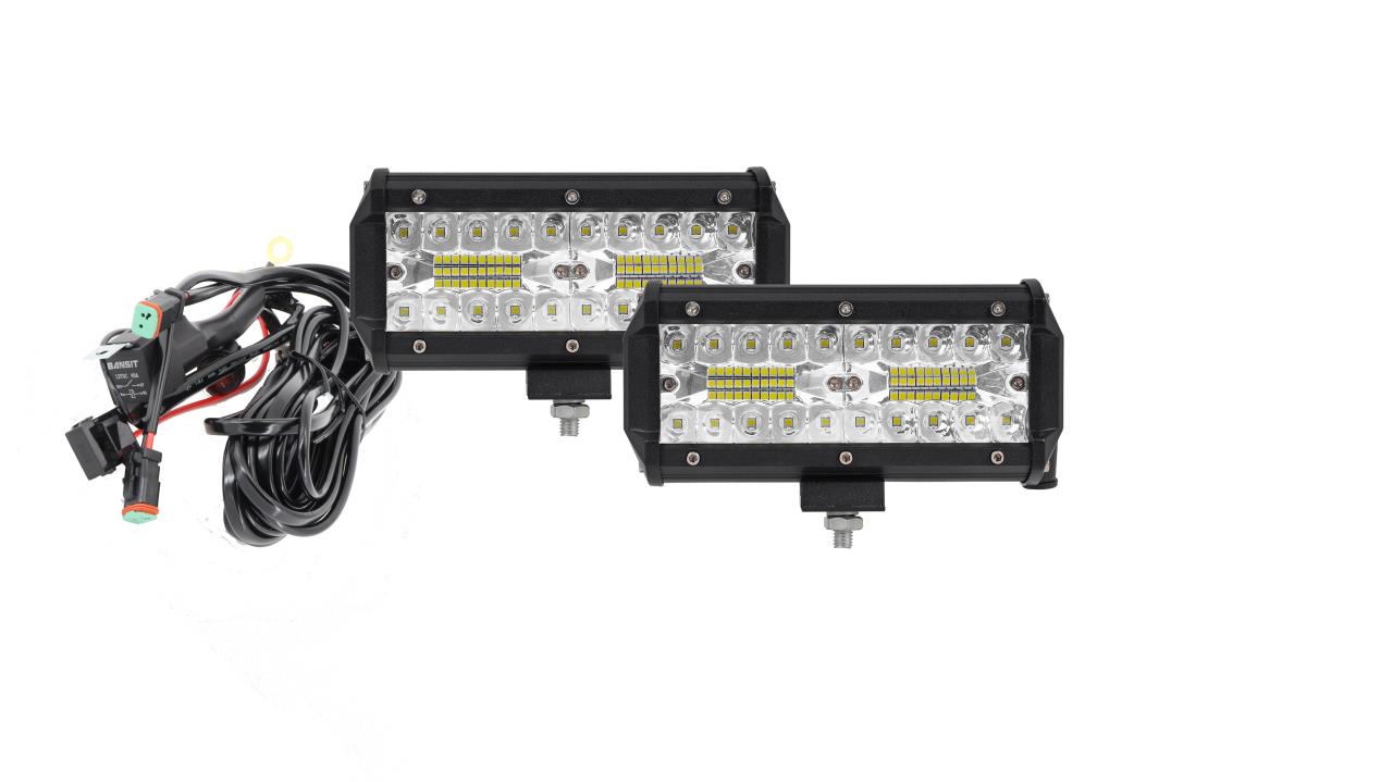 Euralight - 7" Reaper - LED Lightbar with ECE R112 approval mark + wiring harness connection double