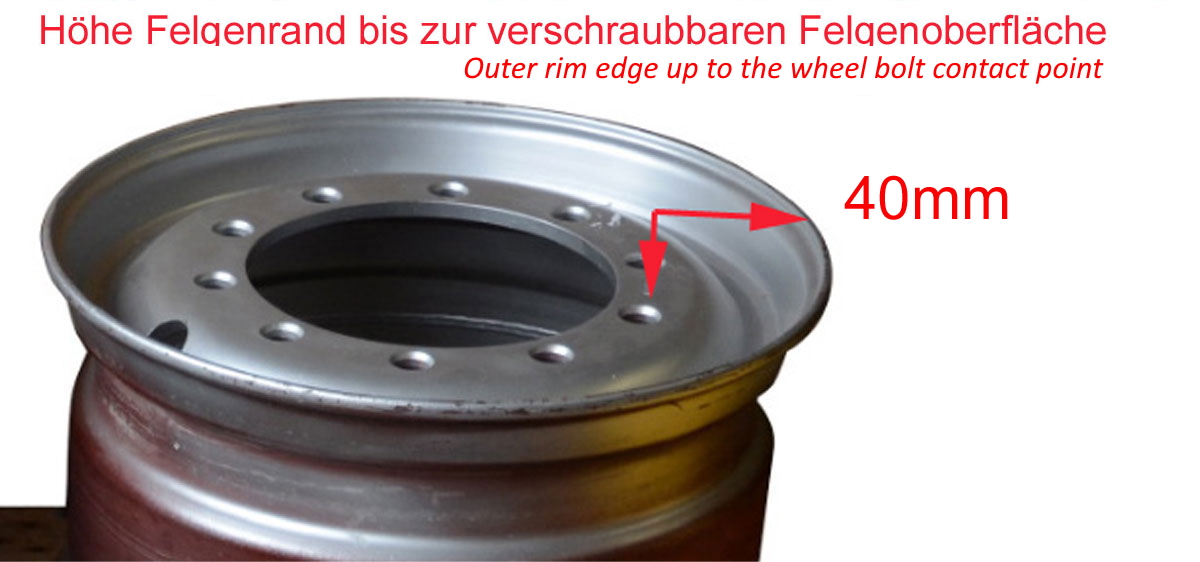 Edelstahl Radauskleidung - offen - ET: 120mm - 1 Stück - 22,5 Zoll - für Breitreifen