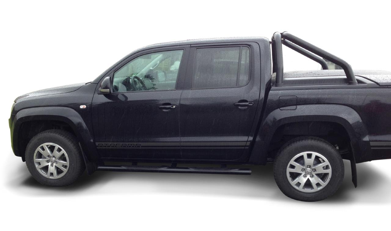 Schwarze Schwellerrohre Ø 100mm passend für VW Amarok Doppelkabine (2010-2020)