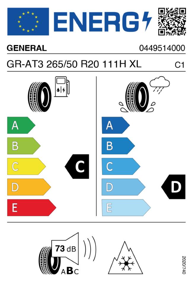 1x complete wheel W-TEC Extreme Black Edition 20" + 265/50 (111-H) General Grabber AT3 suitable for Ford Ranger (2012-2018)