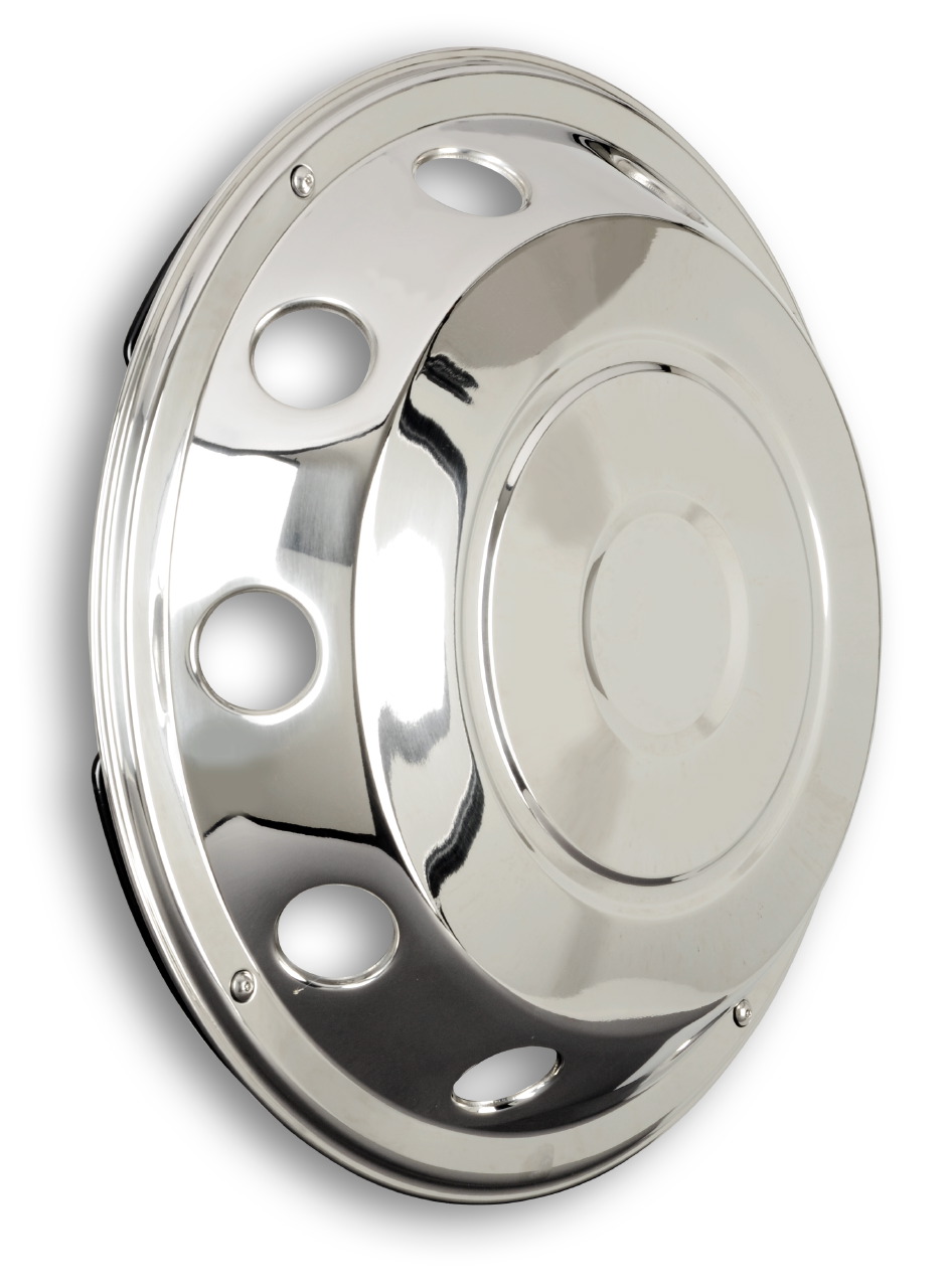 Stainless steel wheel trim - dished - 1 piece - 19,5 inch - fits steel rims