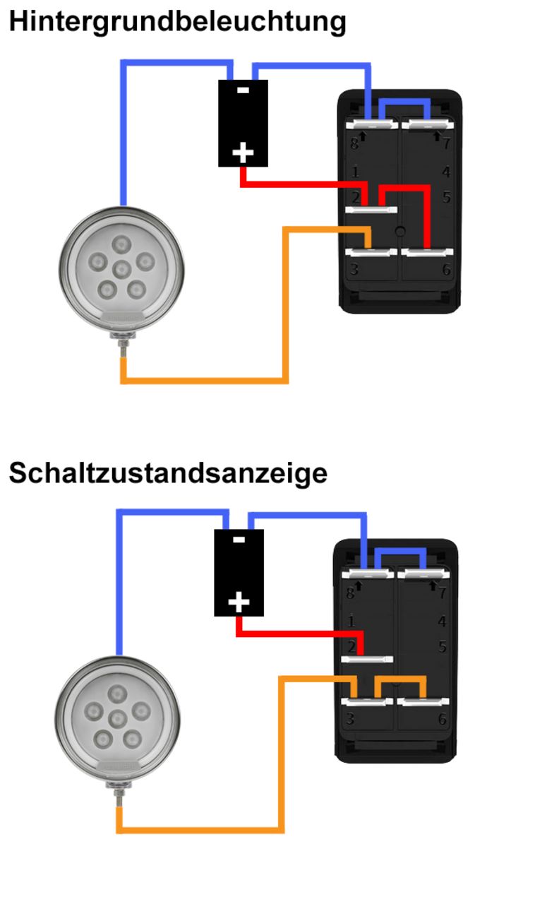Euralight 5-pin illuminated toggle switch for auxiliary lights