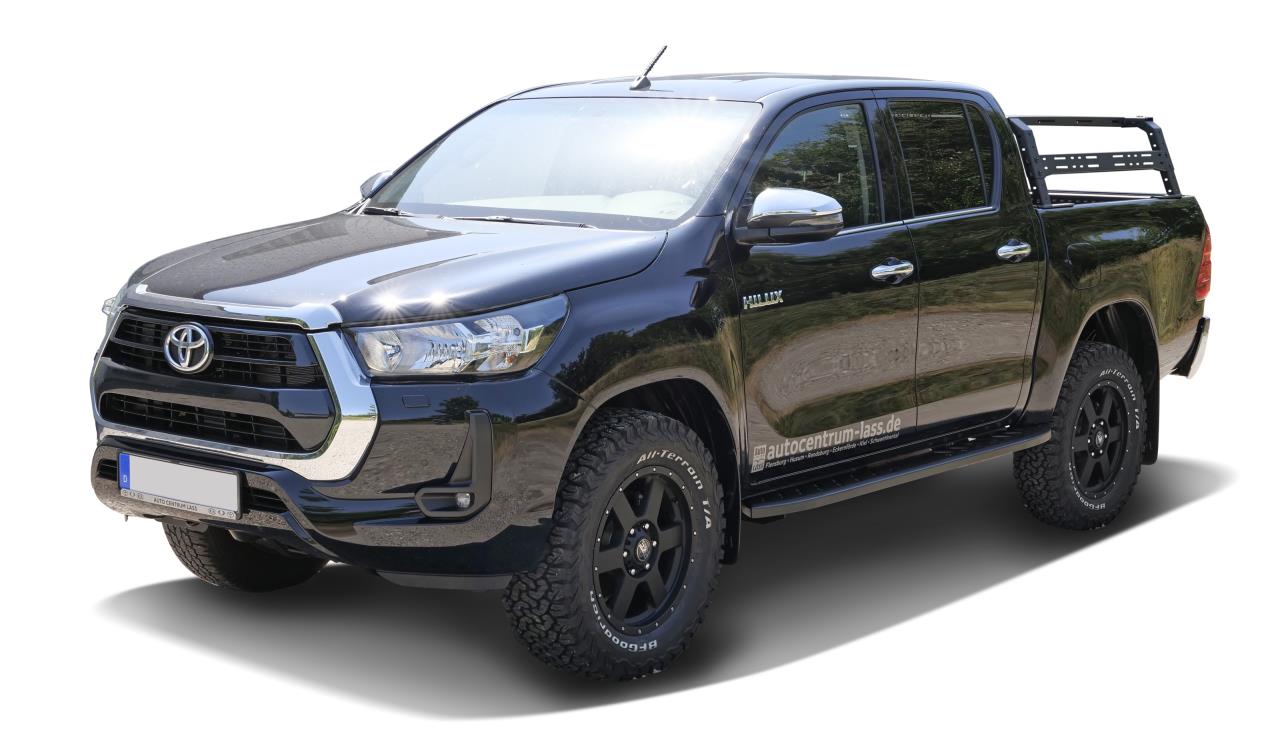 Schwarz matte Trittbretter passend für Toyota Hilux Doppelkabine (2015-)