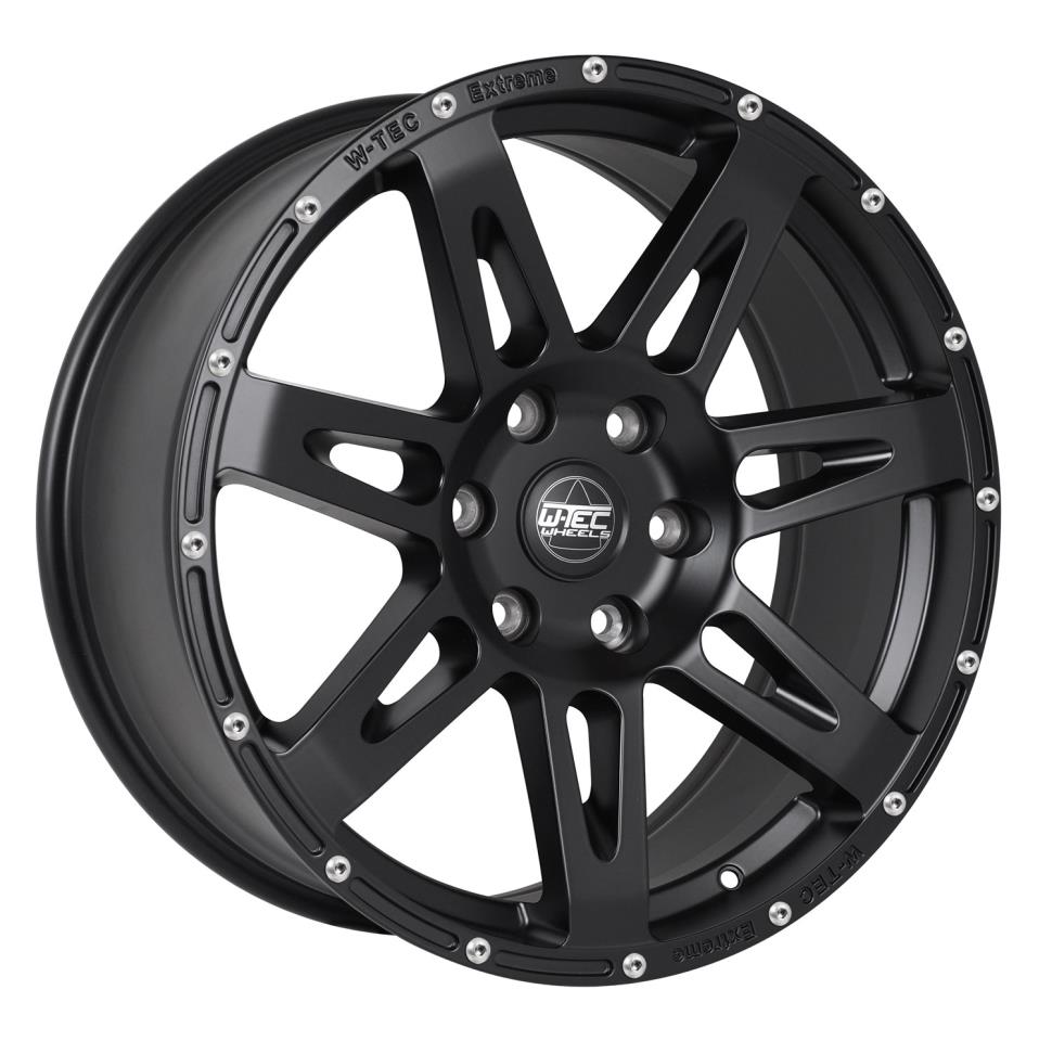 1x Alufelge W-TEC Extreme "Black Edition" + Edelstahlnieten 8,5x20 ET+40  passend für Ford Ranger Raptor (2019-2022)