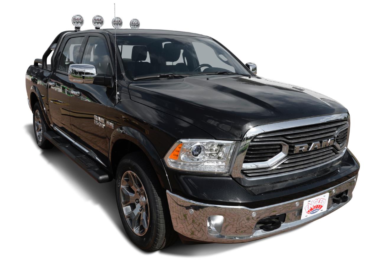 6" schwarze strukturierte Schwellerrohre passend für Dodge Ram Crew Cabine (2009-2018)