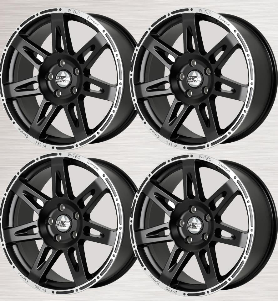 4x Alufelge W-TEC Extreme 8,5x20 ET+40 schwarz-silber passend für VW Amarok (2010-2020)