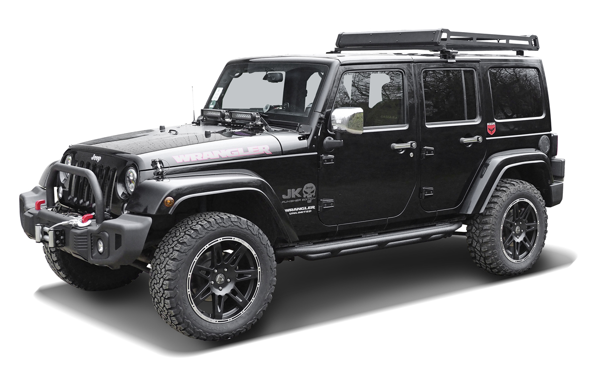 Black Rock Rails suitable for Jeep Wrangler JK 4-Door (2007-2018)