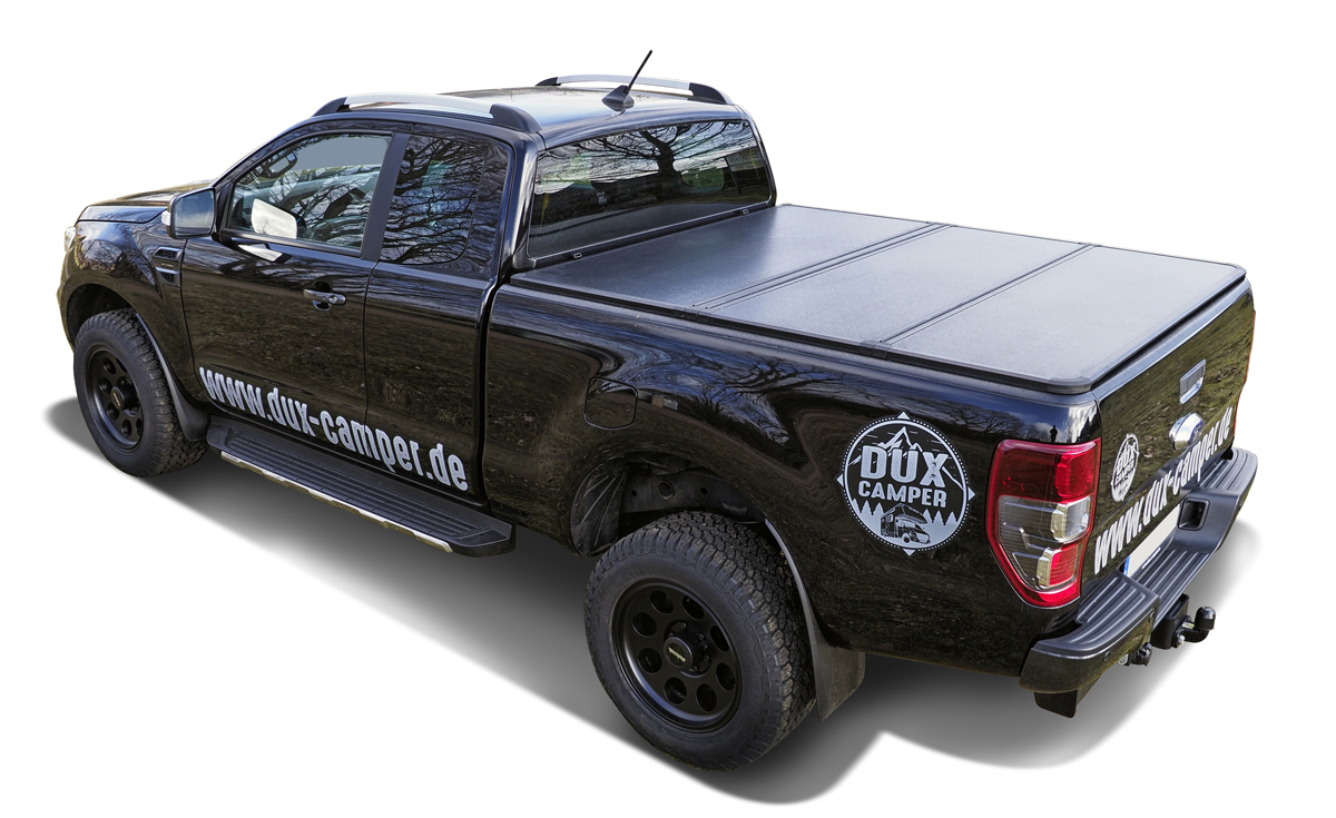 Aluminum tonneau cover 3-piece folding suitable for Ford Ranger (2012-2022) Extra Cab.