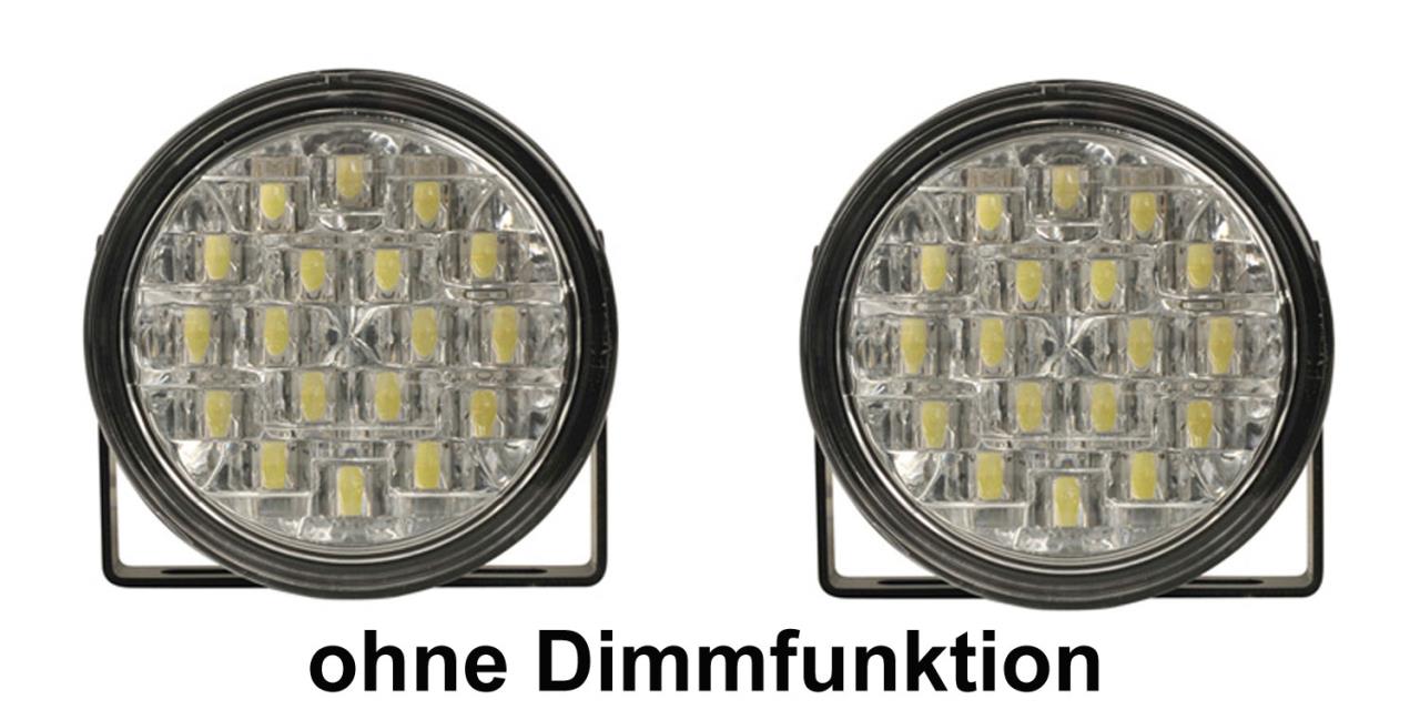 Universelles LED-Tagfahrlicht-Set rund 90 mm ohne Dimmfunktion