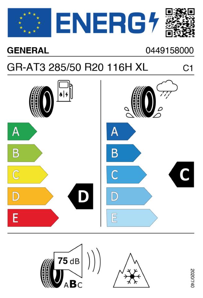 1x complete wheel W-TEC Extreme Black Edition 20" + 285/50 (116-H) General Grabber AT3 suitable for Ford Ranger (2012-2018)