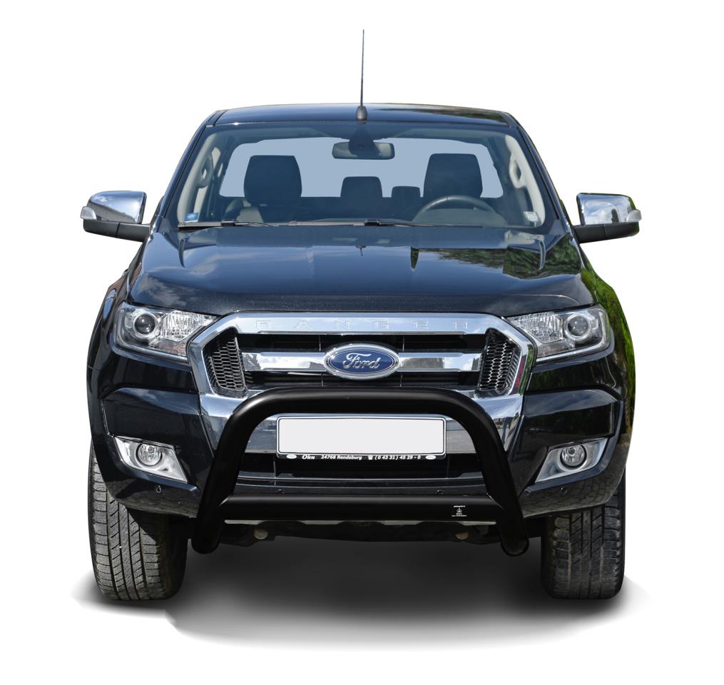 Black powder coated bullbar suitable for Ford Ranger (2012-2018)