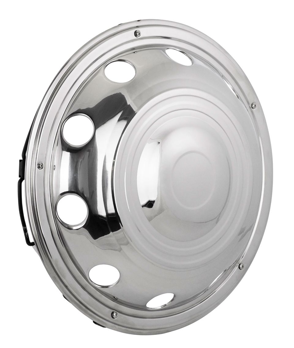 Stainless steel wheel trim - dished - 1 piece - 22,5 inch - fits steel rims