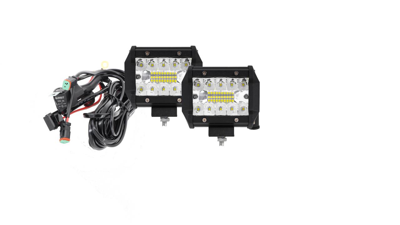 Euralight - 4" Reaper - LED Lightbar with ECE R112 approval mark + wiring harness connection double