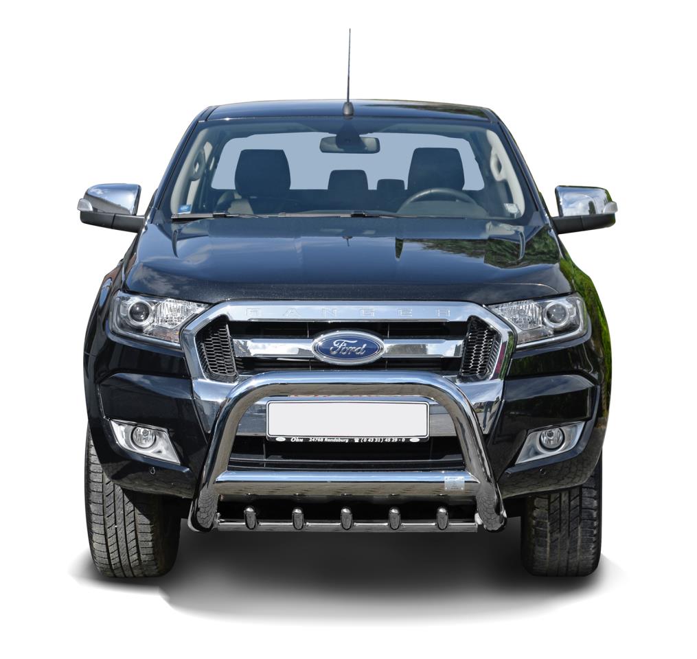 Edelstahl Frontschutzbügel mit Unterfahrschutz passend für Ford Ranger (2012-2018)