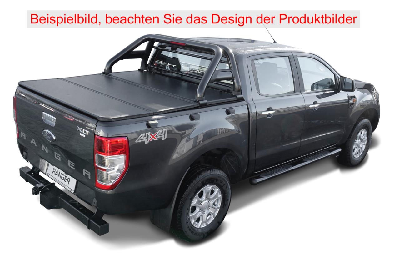 Black matte roll bar suitable for Ford Ranger (2012-2022) & Ranger Raptor (05/2019-2022)